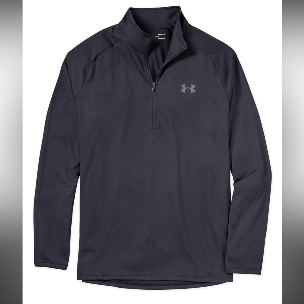 Under Armour Black Collared Zip Up Heat Gear Pullover | L